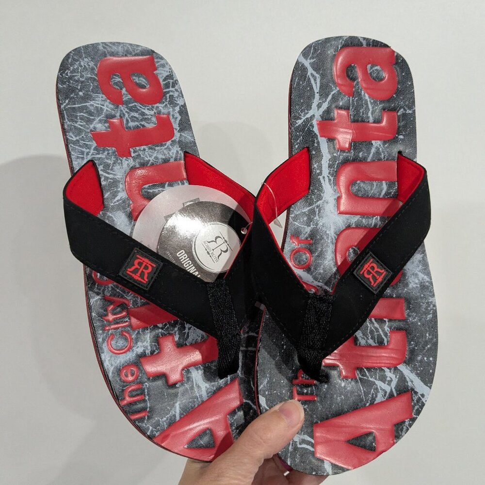 *3/$10* BNWT Robin Ruth Atlanta Flip Flop Red Grey Black Size Small